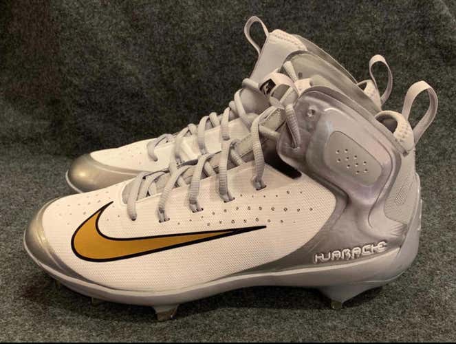 Nike Men's Alpha Huarache Elite Mid Metal Spikes Baseball Cleats 923428-170  Size 10.5