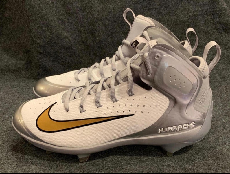 Nike Men's Alpha Huarache Elite Mid Metal Spikes Baseball Cleats 923428-170 Size 10.5