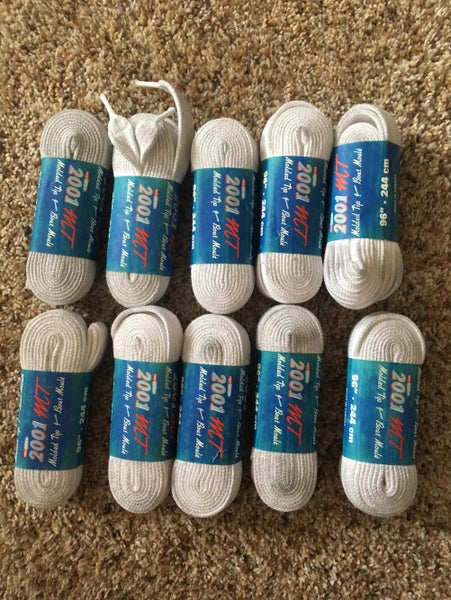 10 White Non Waxed 96” Hockey Laces