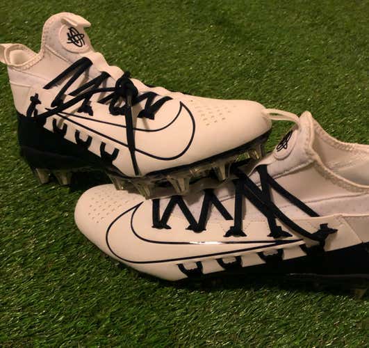 LIKE NEW Men’s 12 Nike Hurache 6 Elite Turf Cleats White Blue