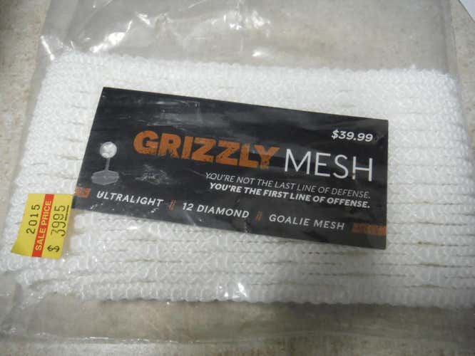 New StringKing Grizzly Goalie Mesh 12 Diamond White **NO TRADES**