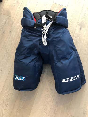 Used CCM HP45X Pants  Pro Stock Hockey Pants  Navy Large  Winnipeg Jets (105)