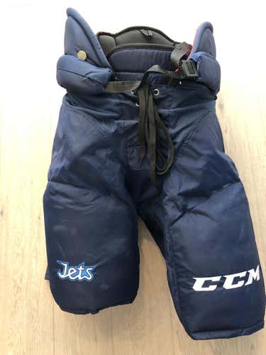 Used CCM HP45X Pants  Pro Stock Hockey Pants  Navy Large  Winnipeg Jets (106)=