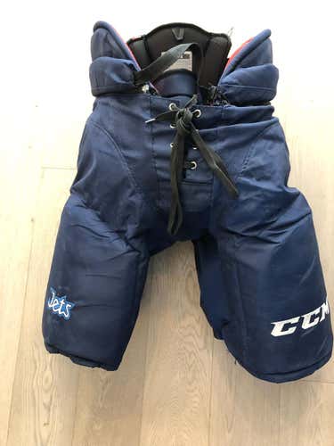 Used CCM HP45X Pants  Pro Stock Hockey Pants  Navy XL+1  Winnipeg Jets (107)
