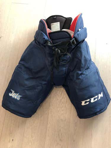 Used CCM HP45X Pants  Pro Stock Hockey Pants  Navy Large  Winnipeg Jets (111)