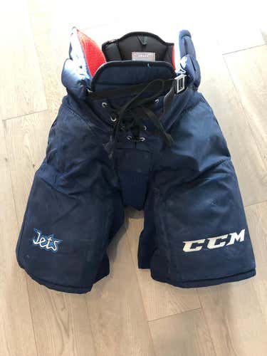 Used CCM HP45X Pants  Pro Stock Hockey Pants  Navy Large  Winnipeg Jets (112)