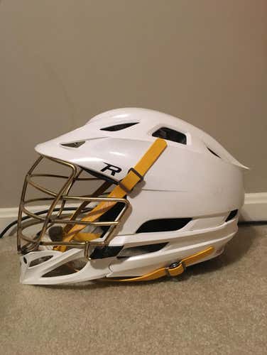 White Cascade R With Gold Face Mask And Yellow Chinstrap
