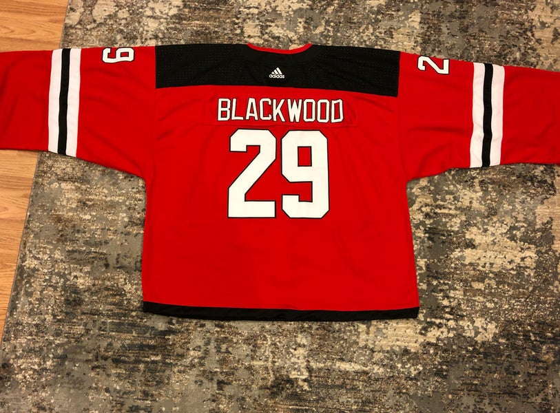 MACKENZIE BLACKWOOD #29 New Jersey Devils GOALIE CUT (Size 62) Game Replica Jersey