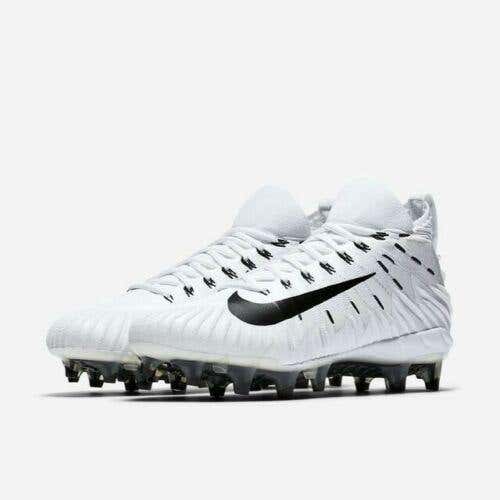 Nike Alpha Menace Elite sz 11.5 White Black 871519 101 Football Cleats Vapor