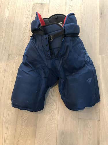 Used CCM HP45X Pants  Pro Stock Hockey Pants  Navy Large  Winnipeg Jets (115)