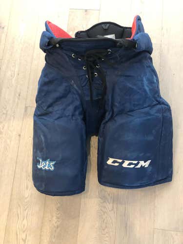 Used CCM HP45X Pants  Pro Stock Hockey Pants  Navy Large +1  Winnipeg Jets (116)