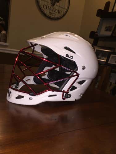 White Warrior Evo Lacrosse Helmet Used Twice In Great Condition