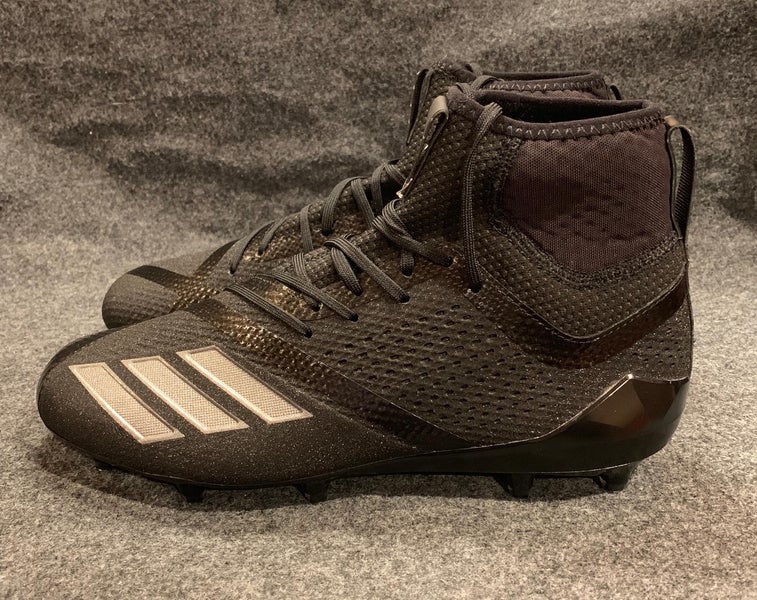 Adidas Adizero 5-Star 7.0 Mid Football Cleats Triple Black Out DB0405 Size 10