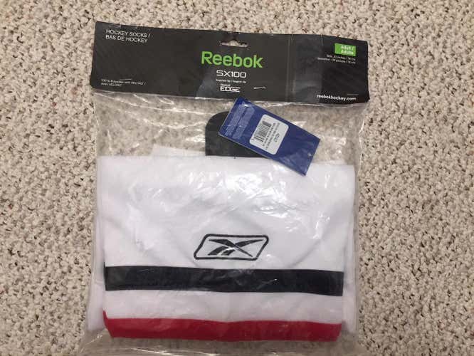 New Reebok Chicago Blackhawks SX100 Edge hockey socks 30 inches new in bag