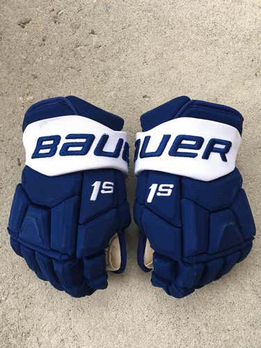 PRO STOCK WILLIAM NYLANDER Bauer Supreme 1S hockey Gloves Senior TORONTO MAPLE LEAFS