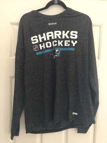 San Jose Sharks Team Issued Long Sleeve Reebok Speedwick Shirt Large