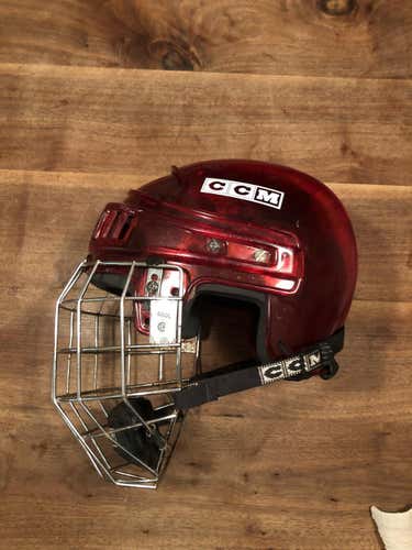 CCM Opaque Red Helmet Adult L