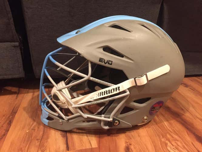 Matte Grey Carolina Blue Warrior Evo Helmet