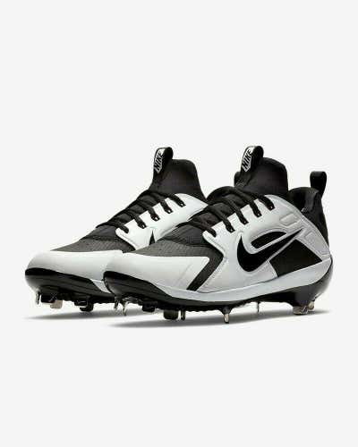 Nike Alpha Huarache Elite sz 11.5 White Black AH7524 002 Metal Baseball Cleats