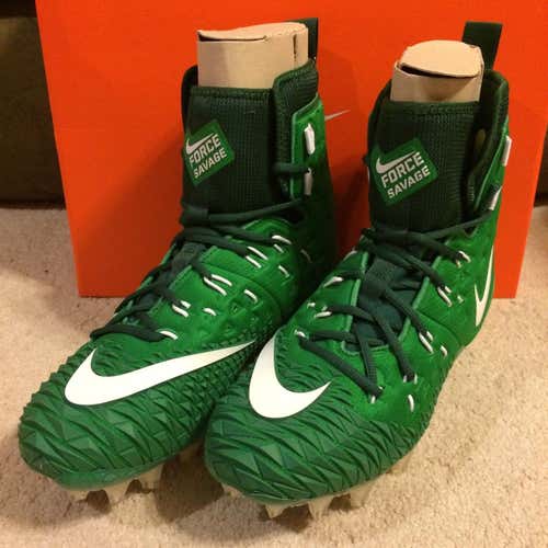 Nike Force Savage Elite TD sz 11.5 Green White 857063 313 Lineman Football