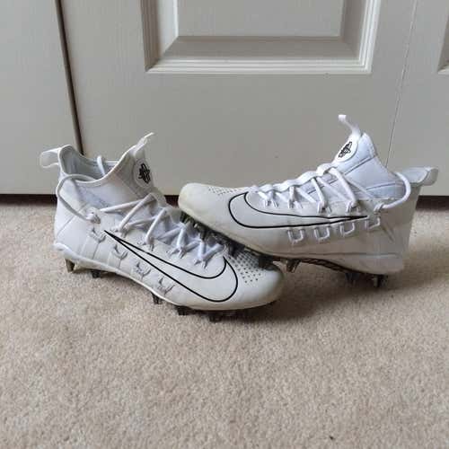 All White Nike Alpha Huarache 6 Elite Cleats (9.5)
