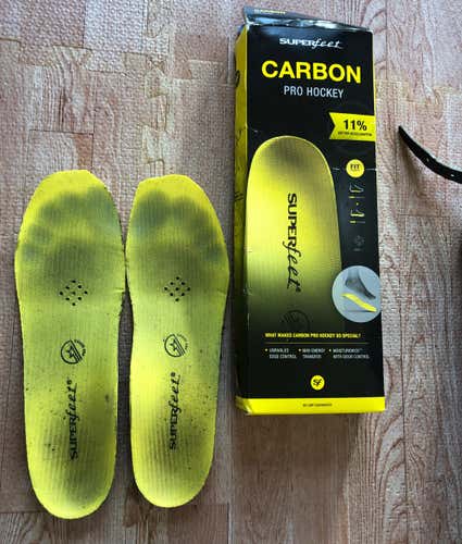 Superfeet Carbon Pro Hockey Skate Insoles Size 9 Foot