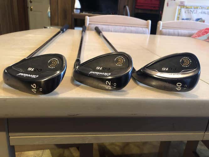 Cleveland CG16 Black Pearl Tour Zip Grooves Wedges Steel 46, 52, 60 (SET OF 3!)