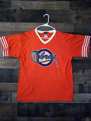 New Vintage Defunct 1990s MiLB Baseball KISSIMMEE COBRAS HOUSTON ASTROS Striped V-Neck Team Shirt