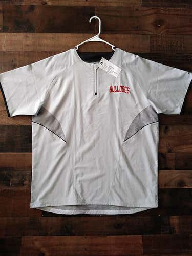 New NCAA College UGA UNIVERSITY GEORGIA BULLDOGS Team Issue Embroidered Warmup Pullover Jersey