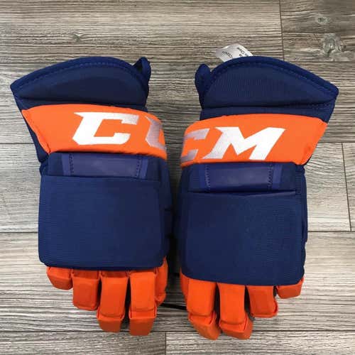 NEW! CCM HG97 BRIDGEPORT SOUND TIGERS PRO STOCK RETURN HOCKEY GLOVES 14" SB BLUE