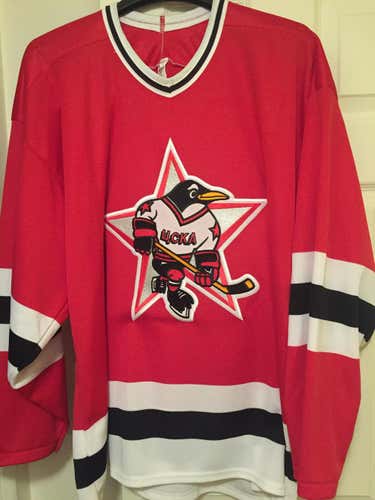 Vintage 90s CCM 4CKA Russian Penguins Hockey Jersey Red