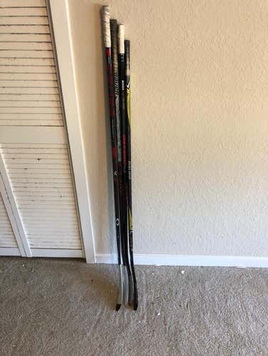 4 Used Youth Hockey Sticks