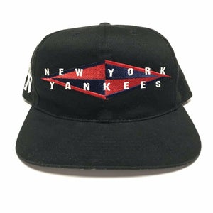 VTG New York Yankees Black Snapback Hat MLB Baseball ANNCO 1990s Cap