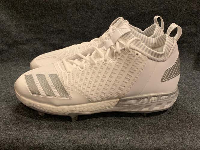 Adidas Men’s Boost Icon 3 Boost Metal Baseball Cleats White Grey B39165  Size 9.5