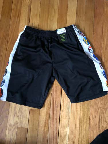 Hockey Shorts Black/white Youth Large New
