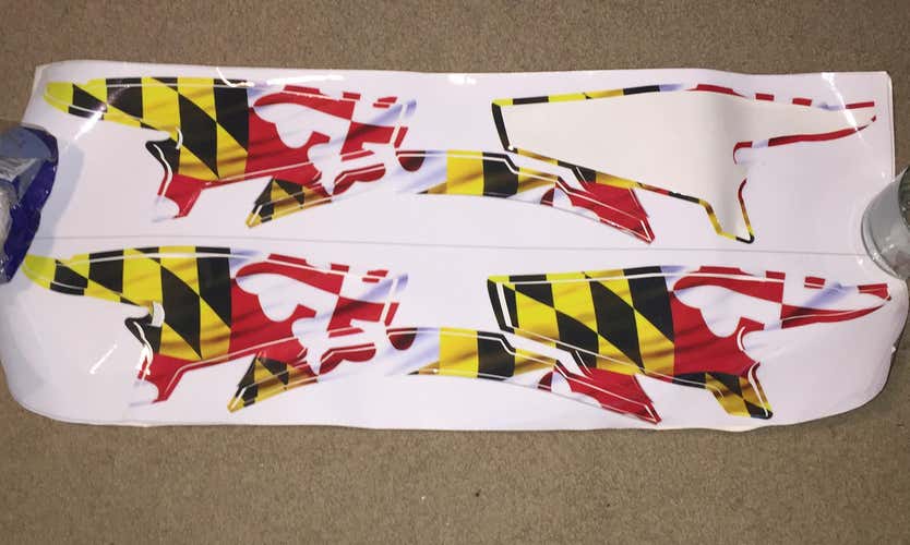 University Of Maryland Team Issued Flag Helmet Stickers Cascade R