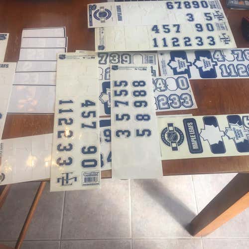 Pro Stock NHL Decals Lot of Toronto Maple Leafs #'s and Logos