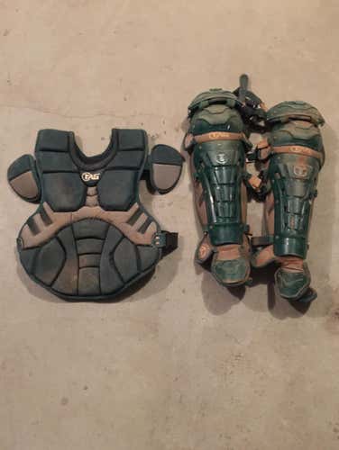 Catchers Gear Chest And Leg Guards Green