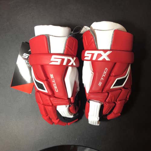 STX Cell 3 Lacrosse Gloves Medium / 12 inch Red