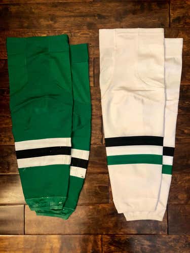 Two Pairs of Pro Stock Dallas Stars Reebok Game Socks XL