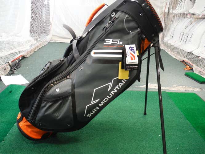 New Sun Mountain LS 3.5 Stand Bag - Orange/Gun/Black