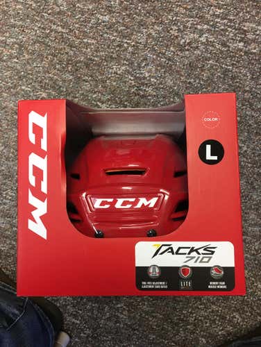 Brand New With Tags CCM 710 Tacks Helmet Size Large Color Red 145.00