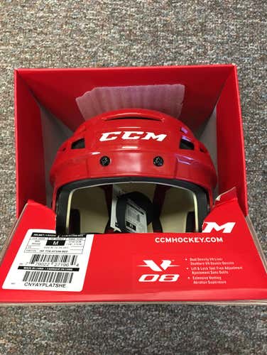 Brand New With Tags CCM V08 Helmet Size Medium Color Red Prostock