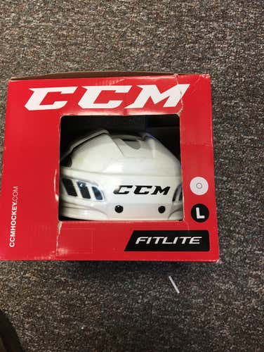 Brand New With Tags CCM Fitlite Helmet Size Large Color White  Prostock