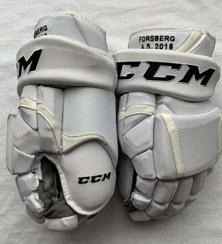 NEW CCM Gloves HG12 15’ White Forsberg w/ Shot Blocker