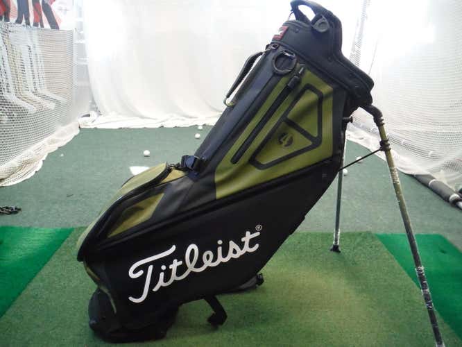 New Titleist Players 4 Stand Bag - Black/Olive/White
