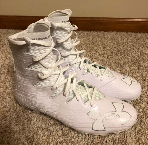 Brand New White Under Armour Highlight MC Lacrosse / Football Cleats Size 12