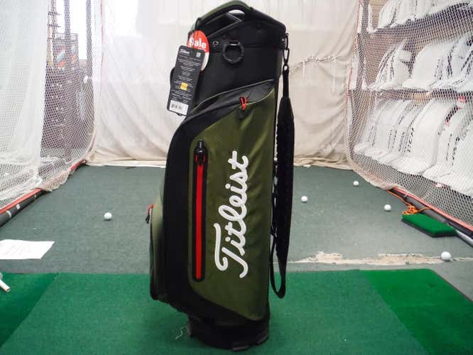 New Titleist Lightweight 7-Way Cart Bag - Black/Olive
