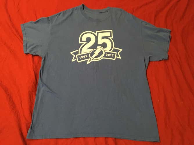 2017 Tampa Bay Lightning 25th Anniversary NHL Hockey T-Shirt (Large?)