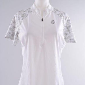 Cannondale Re-Spun Cycling Jersey Women's Large White Gray Floral Bike Biking